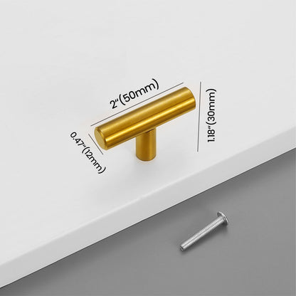 Titanium Gold Stainless Steel T-Bar Cabinet Knob Size - VisitHardware